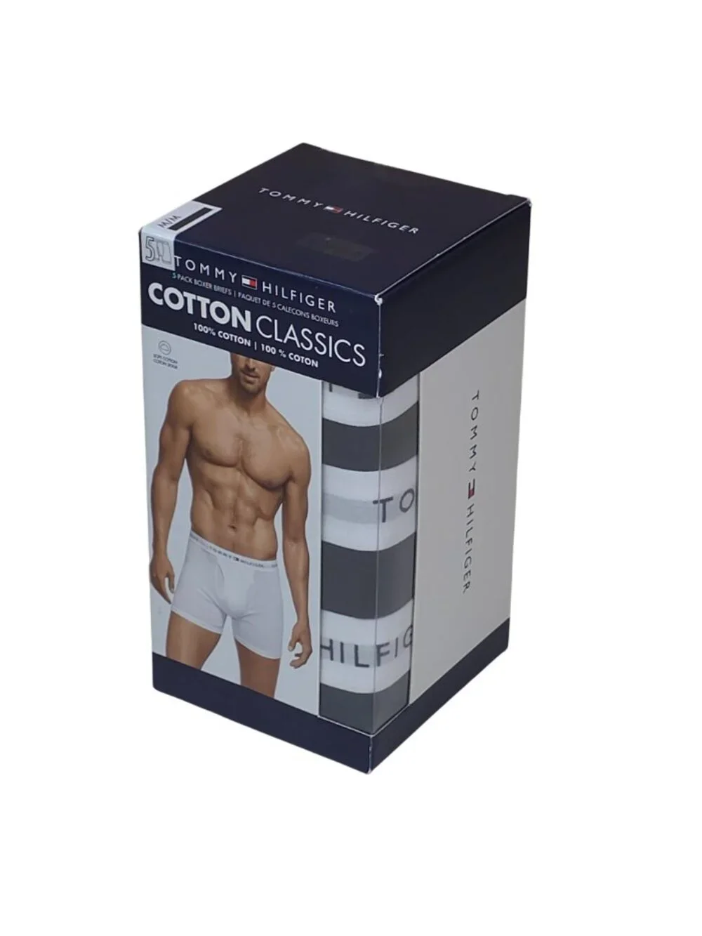Tommy Hilfiger Mens M 5-Pack Cotton Classics Boxer Briefs Navy Functional Fly